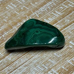 Polished Green malachite crystal palm Stone free form